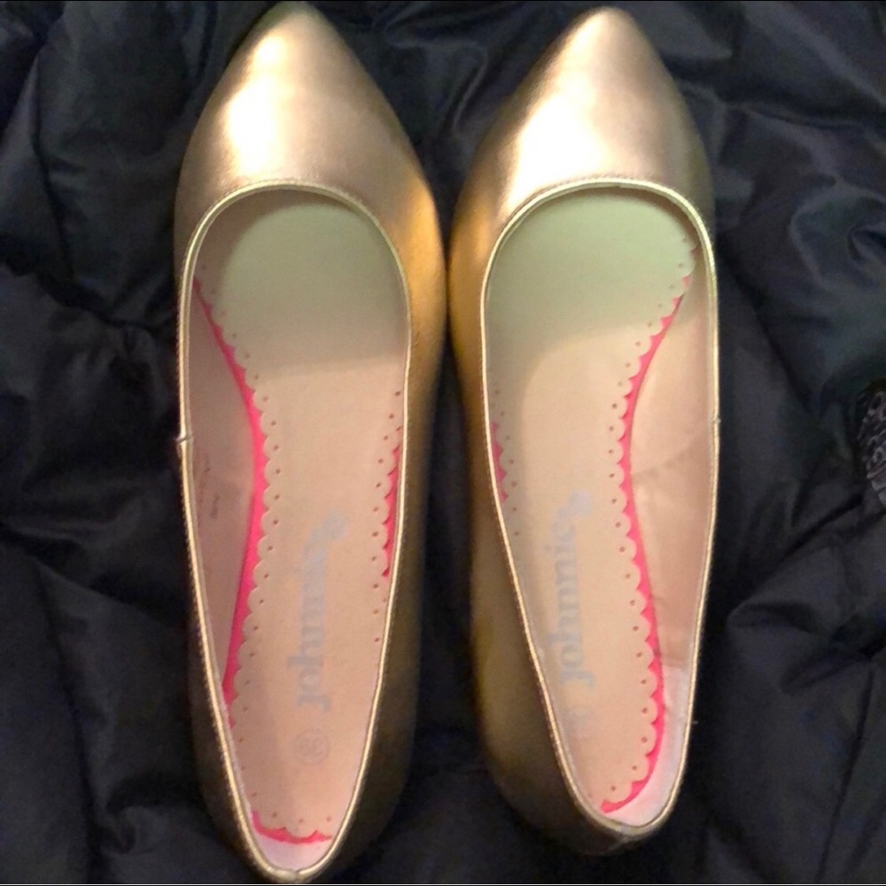 Boden Johnnie B Gold Flats 8